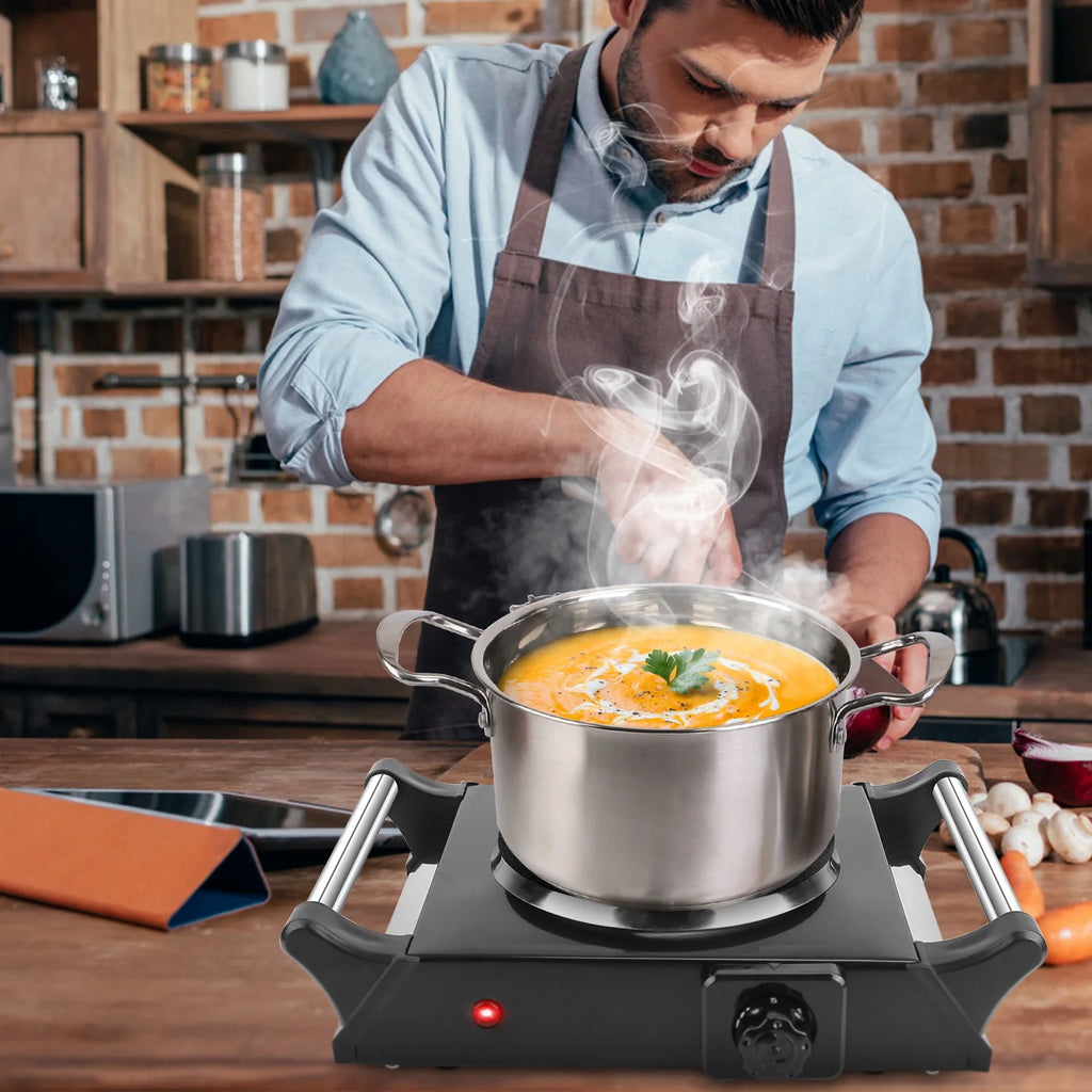 iMounTEK Electric Single Burner Portable Hot Plate, 1000W, 5 Temperature Settings, Black U11069