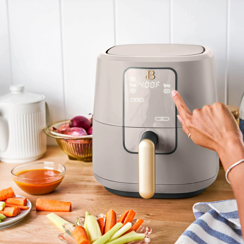 Beautiful 3 Qt Air Fryer with TurboCrisp Technology, Porcini Taupe by Drew Barrymore C9150