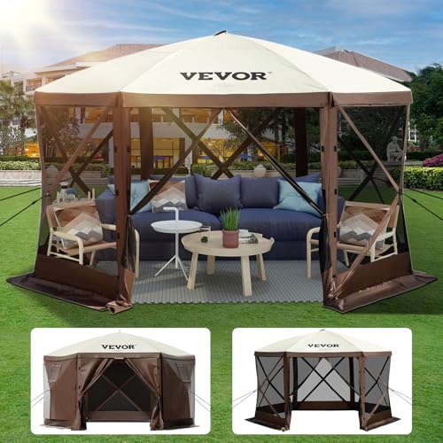 VEVOR Pop Up Gazebo Screen Tent 10x10ft with Mosquito Netting B21209