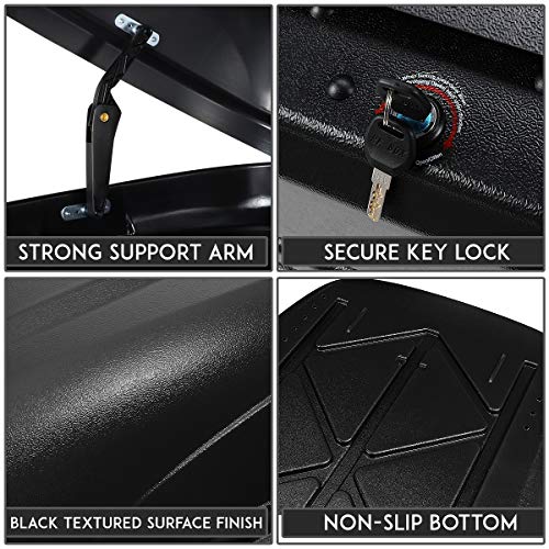 DNA MOTORING Rooftop Cargo Box Lockable Car Top Storage Case 110 Lbs Textured Black P1853