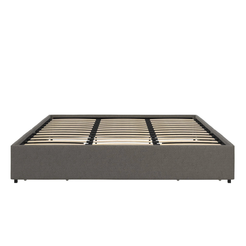 DHP Maven Platform Bed with Storage, King, Gray Linen V35757