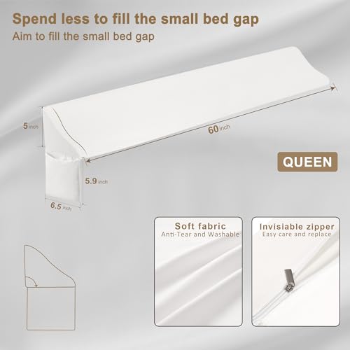 Vekkia King Bed Wedge Pillow for Headboard Mattress Gap Filler, Blue 76"x10"x6" C139495