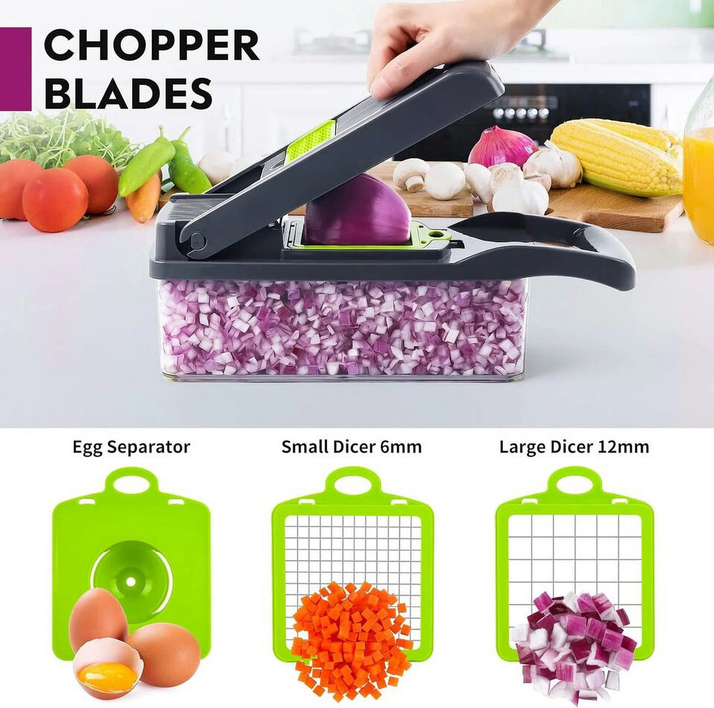 Vegetable Chopper 13 in 1 Food Processor, Gray V5065