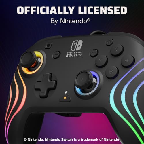 PDP Afterglow Wave Wireless RGB Gaming Controller for Nintendo Switch, Black I1528