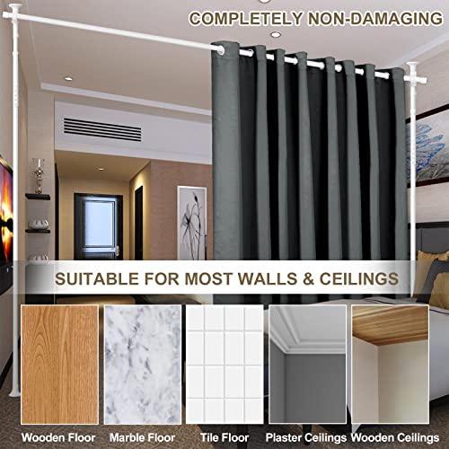 Black Room Divider Curtain Rod, No Drilling, Adjustable 4-10ft E8256