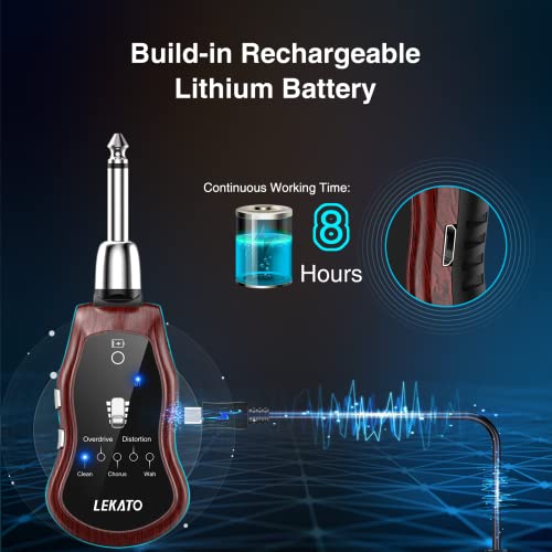 LEKATO Guitar Headphone Amp for Electric Guitar & Bass, Rechargeable with 5 Effects E363