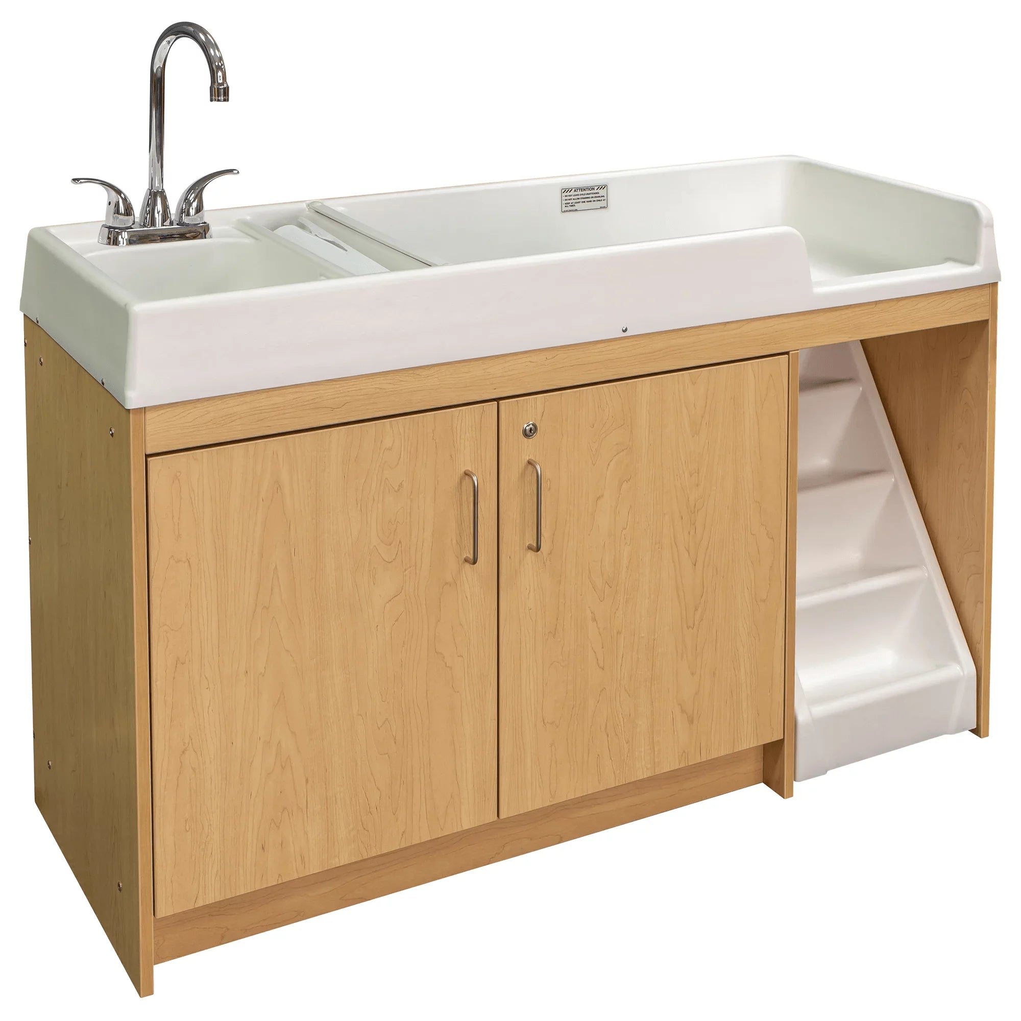 Tot Mate Walk-Up Baby Changing Table with Built-In Sink, Maple G138