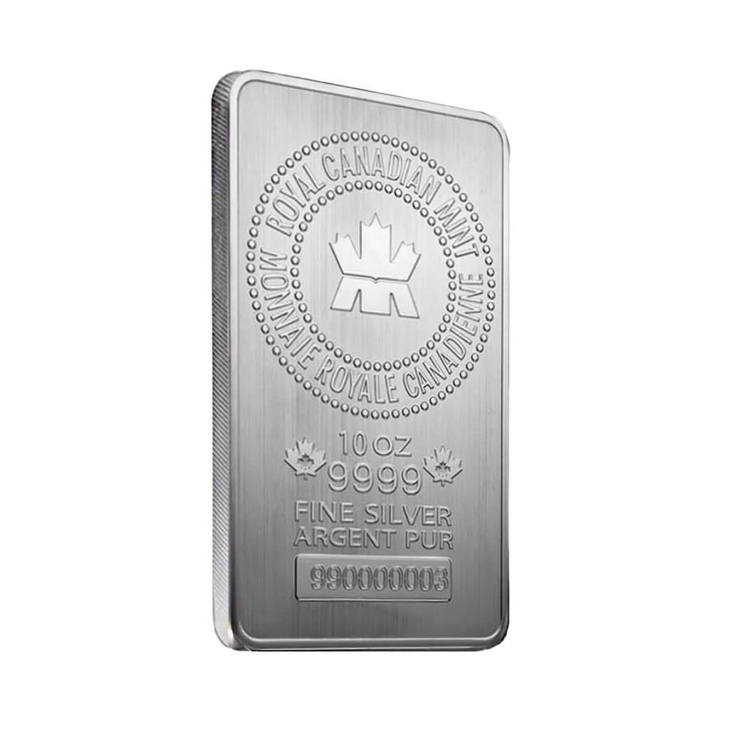 Lot of 2 - 10 oz Royal Canadian Mint .9999 Fine Silver Bar U5209