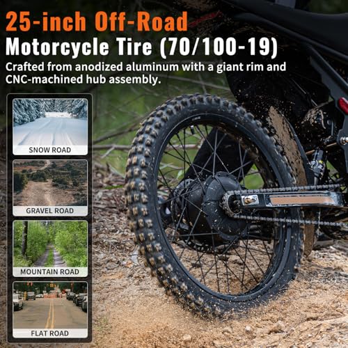 GT73 PRO Electric Dirt Bike for Adults, 60V 3000W Dual Battery, 85 Miles Range Q77385