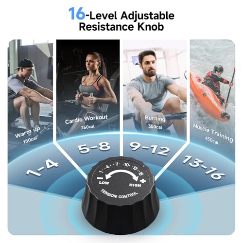 Magnetic Rowing Machine for Home, 350 LB Capacity, Foldable A3830