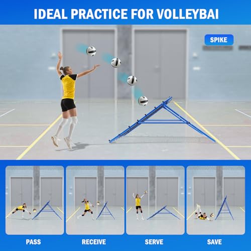 Volleyball Rebounder Net, Adjustable Pitchback Trainer for Backyard F7857