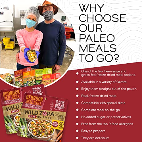 Wild Zora Paleo Freeze Dried Meals for Backpacking & Camping, Gluten Free, Variety 7-Pack C34212