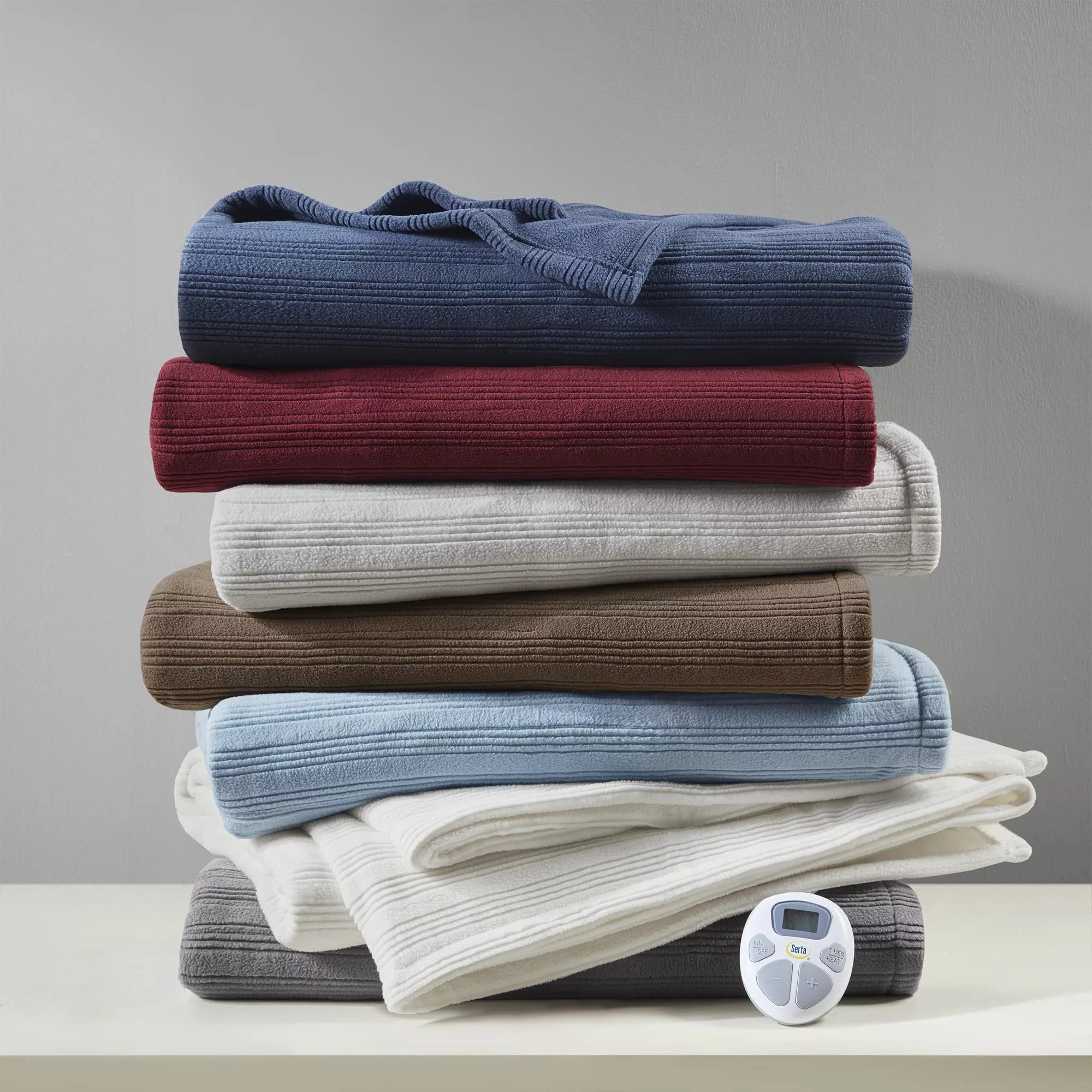 Serta Travis Queen Fleece Ultra Soft Electric Heated Blanket, Berry Red S17980