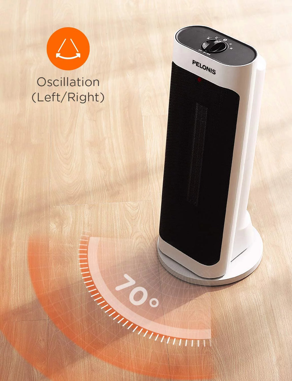 Pelonis 1500W Ceramic Space Heater White F939