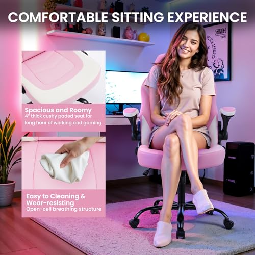 Gaming Chair with Footrest, Lumbar Support, Red/Black M9231