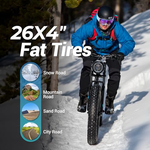 Geemax Electric Bike for Adults, 26" x 4.0 Fat Tire, 1000W, 48V 15.6Ah G352