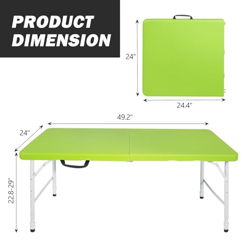 Portable Plastic Folding Table 4ft Heavy Duty Indoor Outdoor Y145657