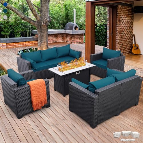 Rattaner Patio Furniture Set 5 Pieces Outdoor Couch with Coffee Table P526524