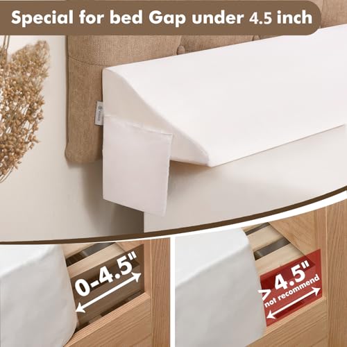 Vekkia King Bed Wedge Pillow for Headboard Mattress Gap Filler, Blue 76"x10"x6" C139495
