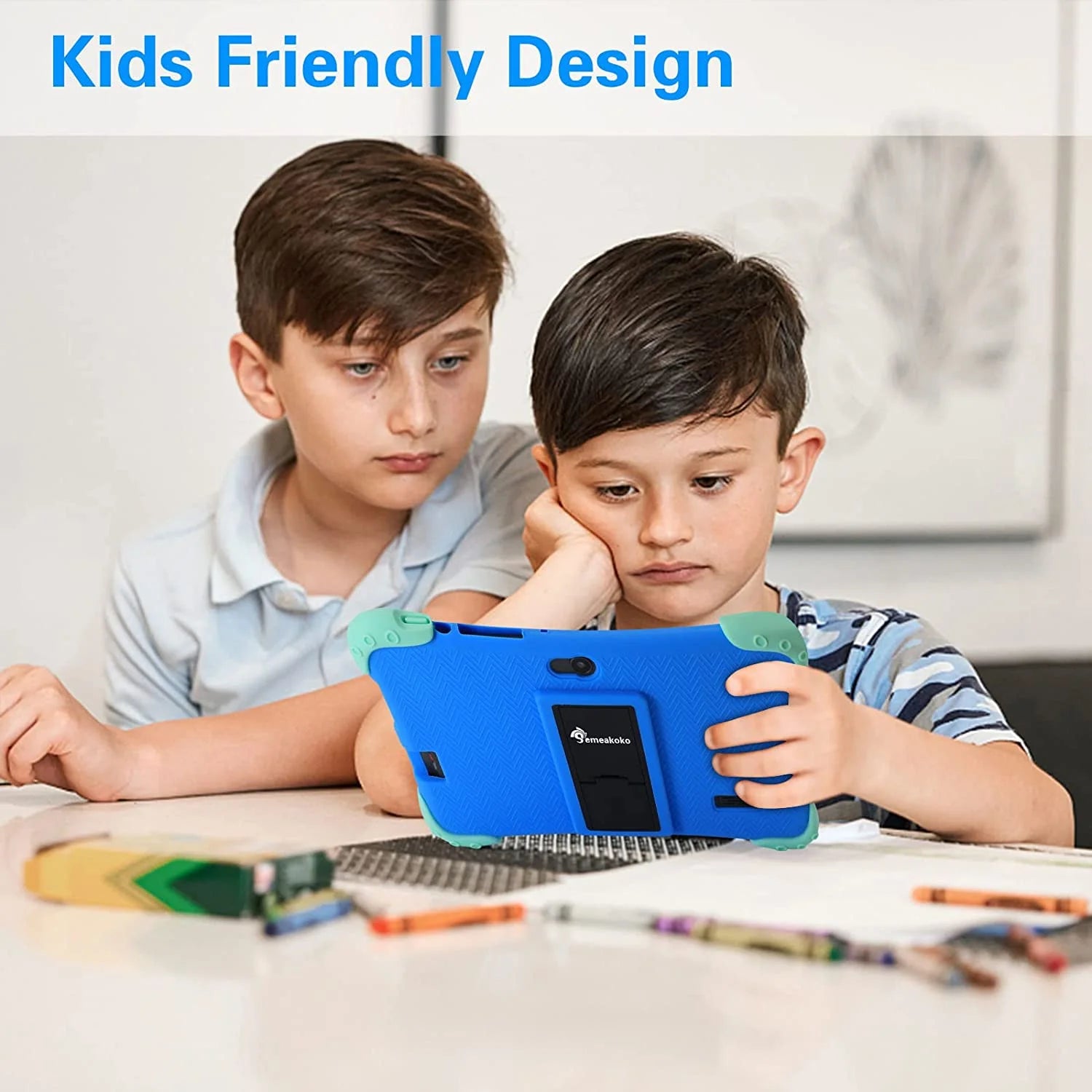 wei Kids Tablet 7 inch Android 11 Learning Tablet with Parental Control (Blue) N1773