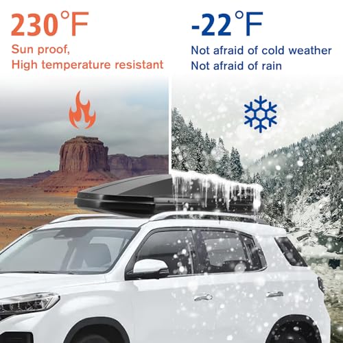 Heavy Duty Hard Shell Rooftop Cargo Box, Waterproof, 62"L x 31"W x 15"H, Diamond Black Y830591