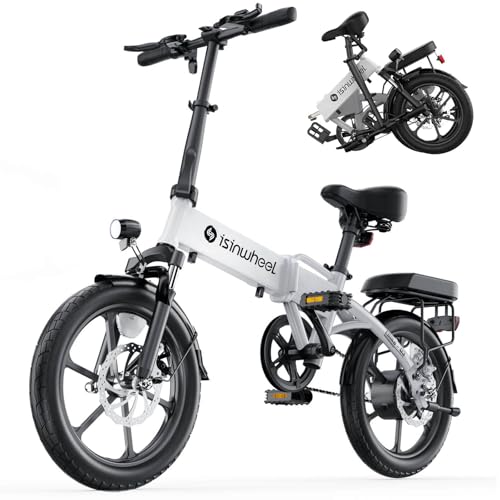 isinwheel U1 Folding Electric Bike, 500W Motor, 20 mph, Black O499