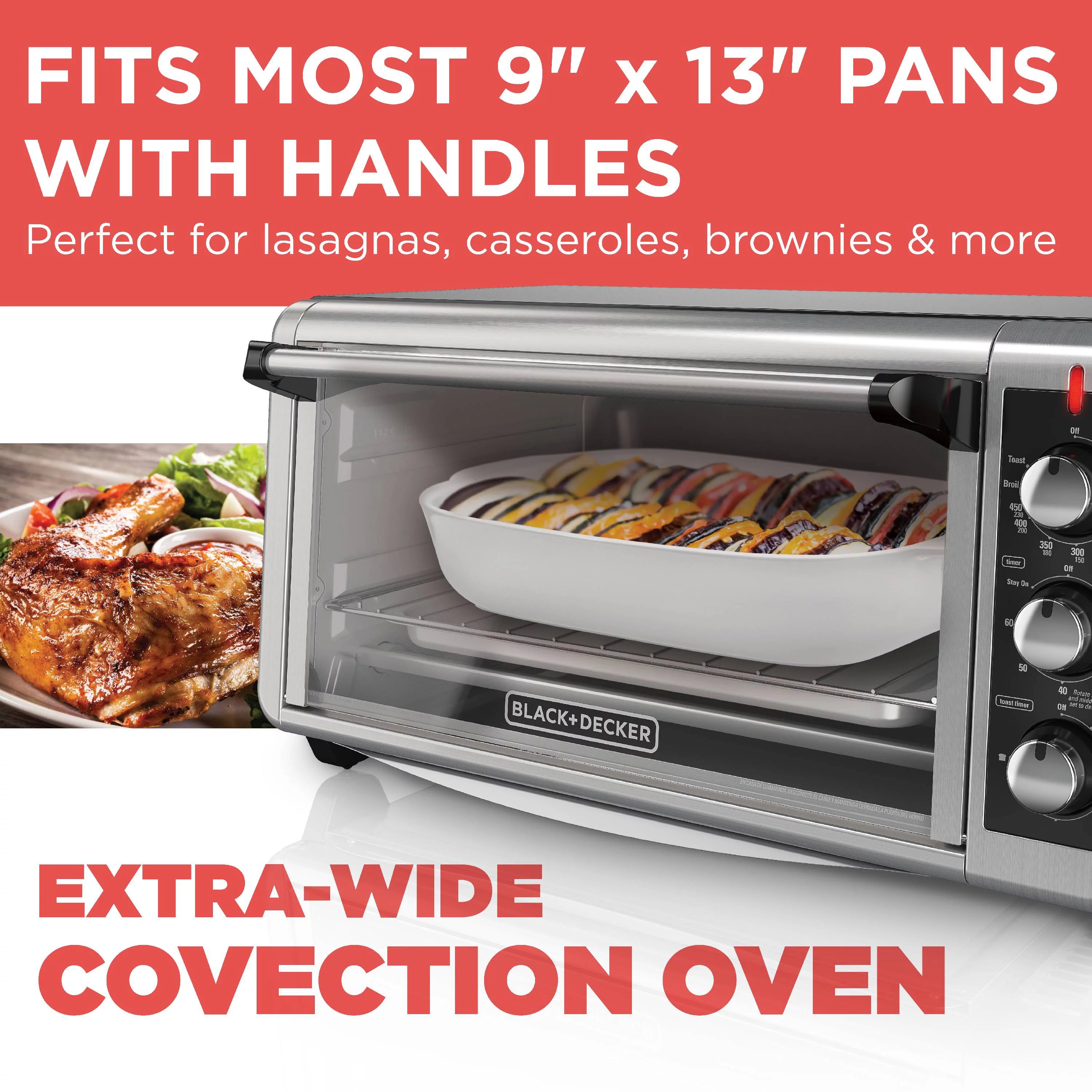BLACK+DECKER 8 Slice Extra-Wide Stainless Steel Toaster Oven P334