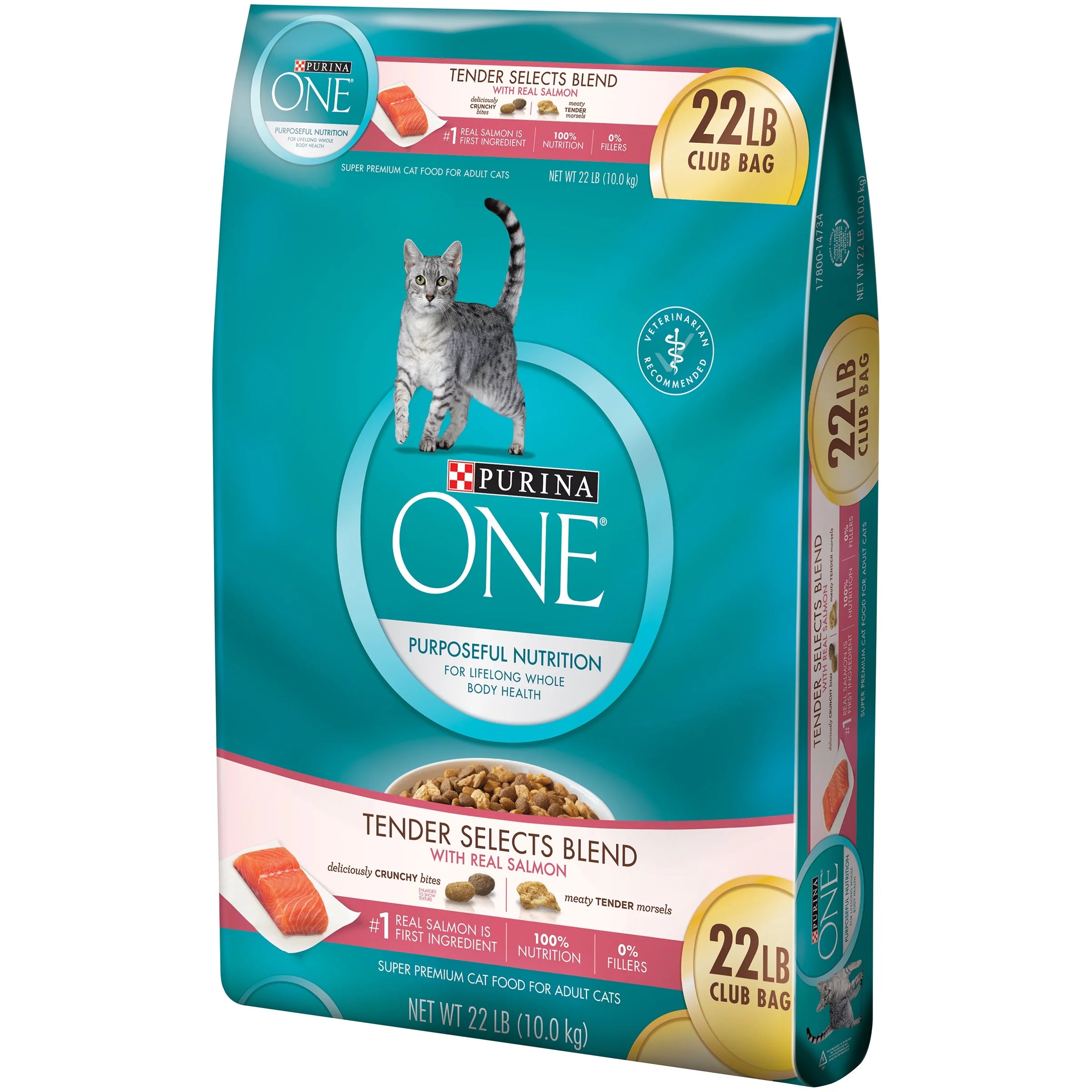 Purina ONE Tender Selects Blend with Real Salmon Cat Food, 22 lb. Bag H959