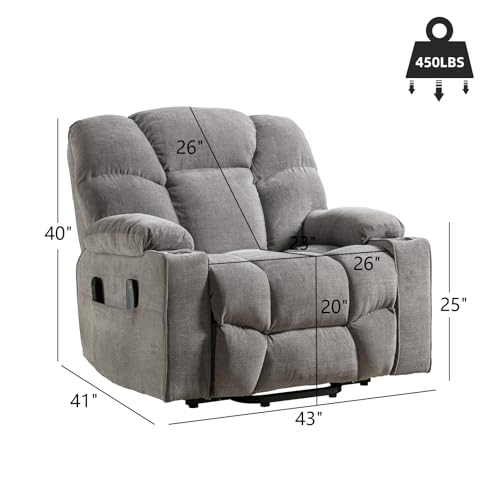 CANMOV Oversized Power Lift Recliner Chair for Elderly, Dual Motor, Brown C110