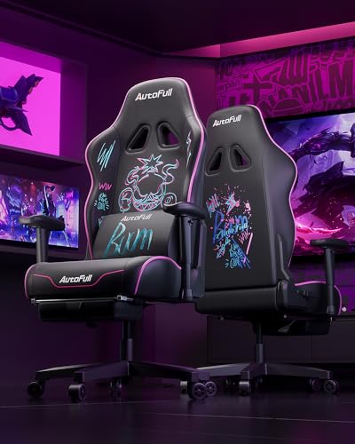AutoFull C3 Gaming Chair, Ergonomic Racing Style with Lumbar Support, Black R670
