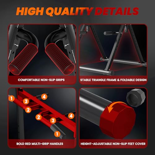 Power Tower Pull Up Dip Station Foldable Adjustable Home Gym Z306594