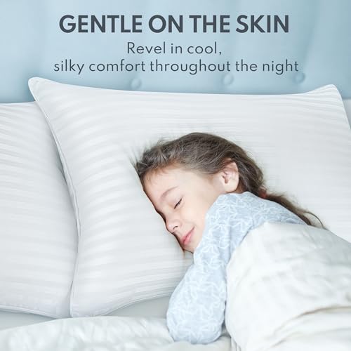 King Size Bed Pillows Set of 2 - Cooling Down Alternative Microfiber Fill F1530