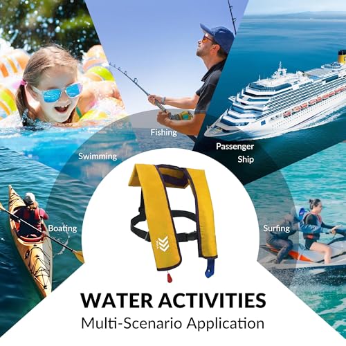 Automatic Inflatable Life Jackets for Adults PFD Low Profile 330lbs U45655