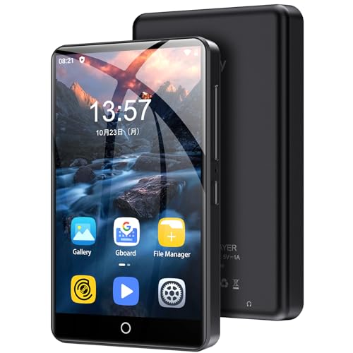 80GB MP3 Player with Bluetooth and WiFi, Mp3 & Mp4 Music Player with Spotify, Amazon Music, Deezer, Audible, Browser, 4.0" IPS Touch Screen Android Player with Speaker, FM Radio, Up to 512GB（Black）