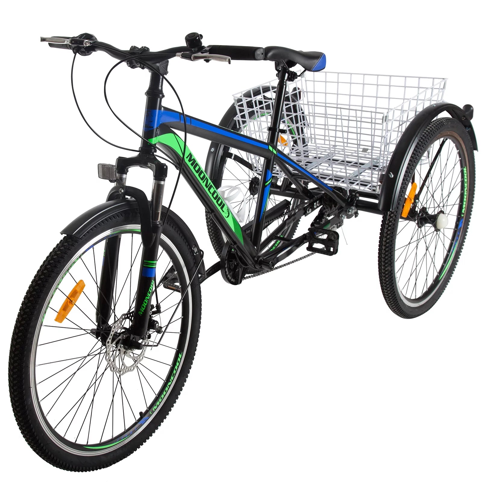 FICISOG Adult Tricycle 7-Speed 3-Wheel Cruiser Bike with Cargo Basket M232