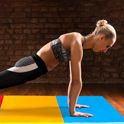 BalanceFrom Folding Gymnastics Mat, Thick Yoga & Workout Pad, Blue S867369