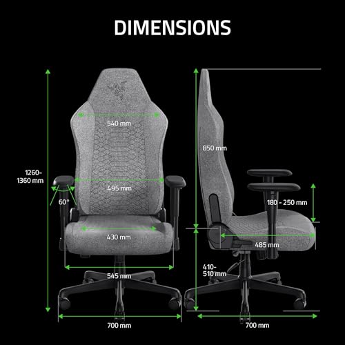 Razer Iskur V2 X Ergonomic Gaming Chair with Lumbar Support, Black V40434