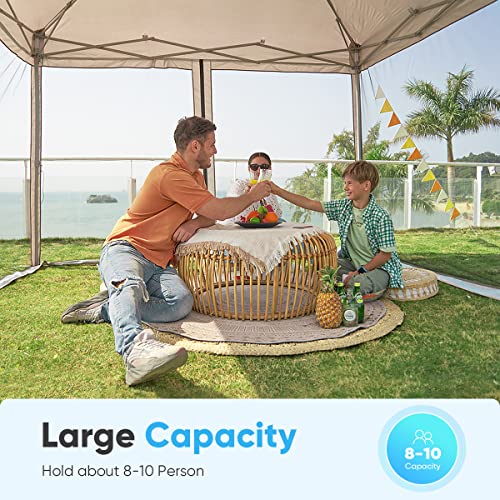 Quictent 6.6'x6.6' Pop up Screened Canopy Tent with Mosquito Netting, Wheeled Carry Bag H89372