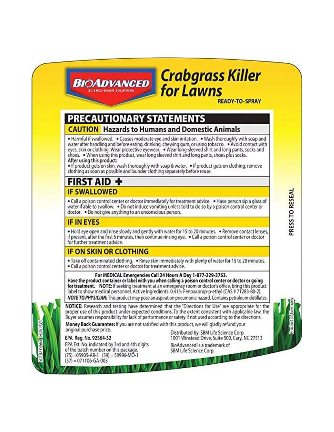 BioAdvanced 704119A Crabgrass Killer RTS Hose-End Concentrate, 32 oz U185148