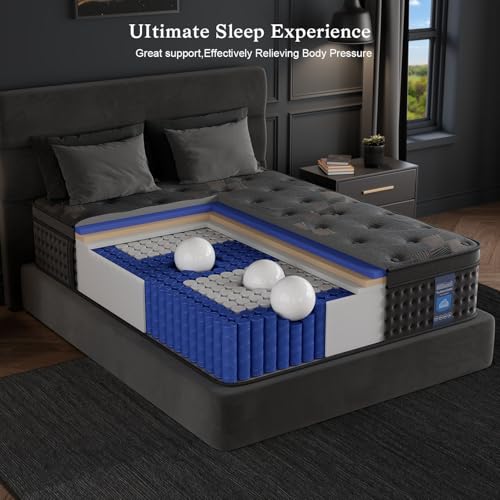 Queen Mattress 10 Inch Hybrid with Memory Foam and Pocket Spring U988