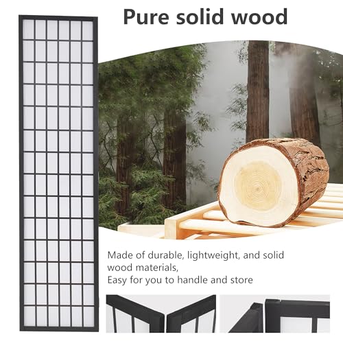 Folding Shoji Room Divider 6Ft 4 Panel Freestanding White V708073