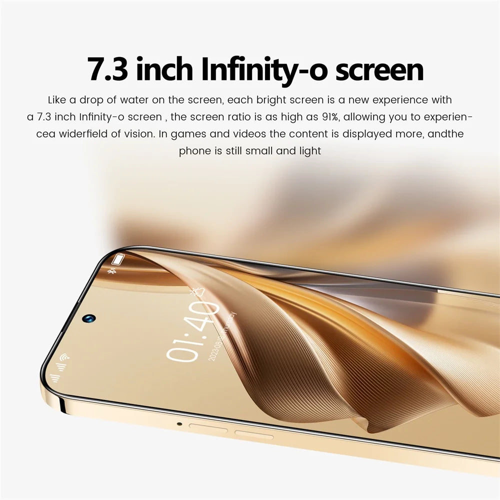 Kajiali Purple Unlocked 7.3 Inch Android 13 Smart Phone 5G F639