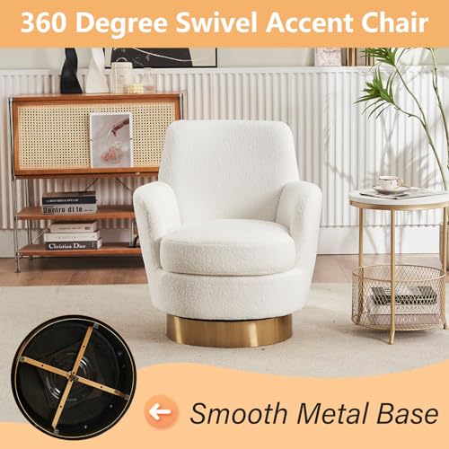 Swivel Barrel Chair Set of 2, Modern Velvet Accent Chairs, Orange P5409