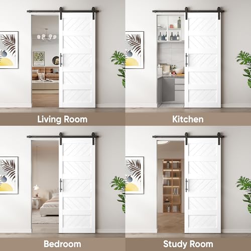 JUBEST 36" x 84" Sliding Barn Door Kit with Hardware, Black R91690