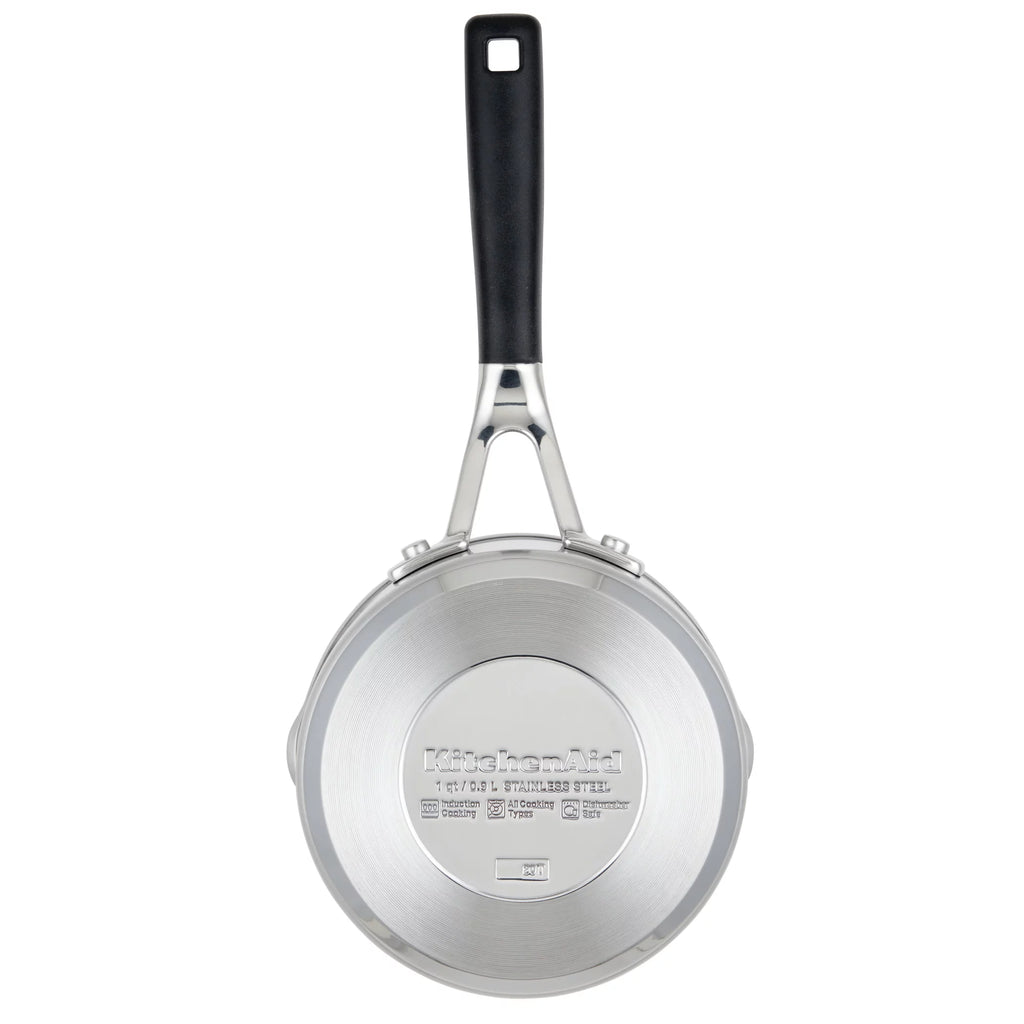 KitchenAid Stainless Steel Induction Saucepan with Pour Spouts, 1 Quart V55339