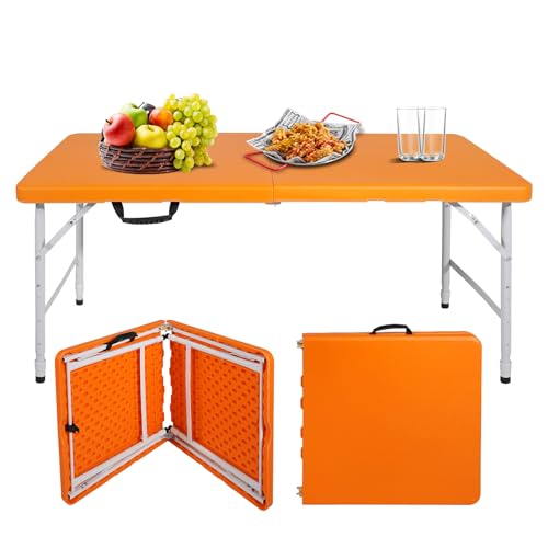 Portable Plastic Folding Table 4ft Heavy Duty Indoor Outdoor Y145657