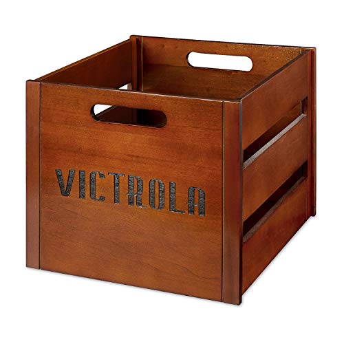 Victrola Wooden Record Crate Tabletop Vinyl Album Holder, Espresso P572466