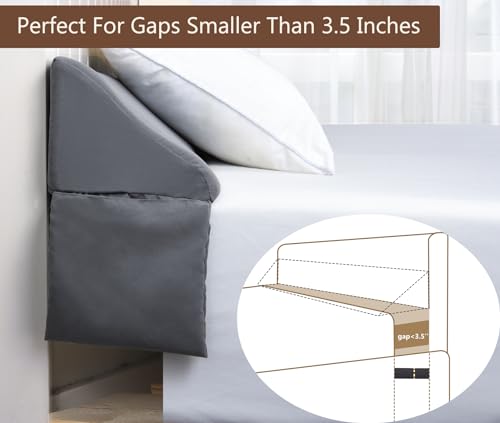 Vekkia King Bed Wedge Pillow for Headboard Mattress Gap Filler, Blue 76"x10"x6" C139495