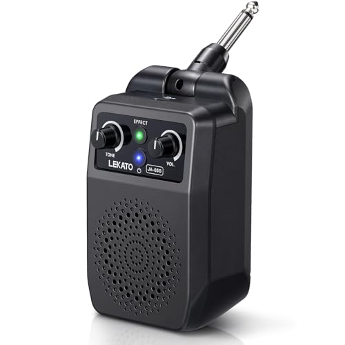 LEKATO Mini Electric Guitar Amp 5W, Portable Guitar Amp Bluetooth with Built-in 4 Effects, Clean Distortion Overdrive Reverb, Rechargeable Small Amplifier for Practice