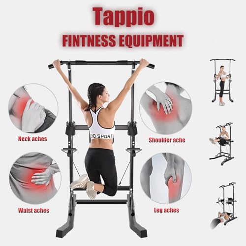 Power Tower Pull Up Bar for Home Gym, Adjustable Height Dip Station S18236